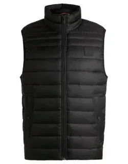 Water-repellent Slim-fit Gilet With Logo Patch