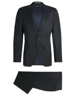 Slim-fit Micro-patterned Wool Suit