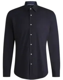 Regular-fit Shirt In Easy-iron Stretch-cotton Poplin