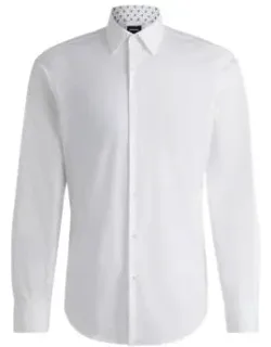Regular-fit Shirt In Easy-iron Stretch-cotton Poplin