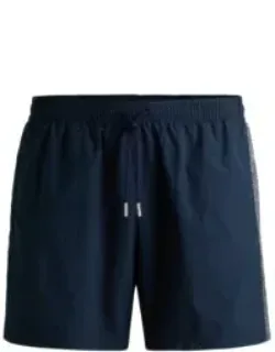 Quick-drying Swim Shorts With Metallic Logo