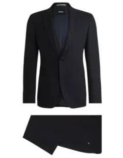 Slim-fit Suit In A Micro-patterned Wool Blend