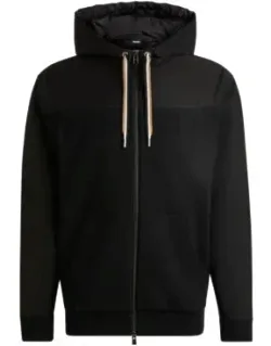 Zip-up Hoodie With Tonal Insert