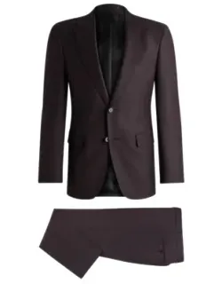 Regular-fit Micro-patterned Stretch Wool Suit