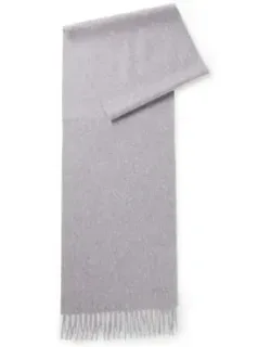 Italian Cashmere Scarf With Fringing And Embroidered Logo