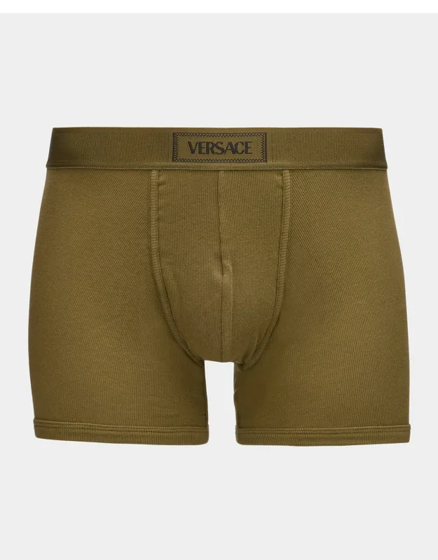 Ribbed Cotton Logo Boxer Brief