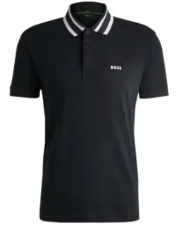 Interlock Cotton Polo Shirt With Logo Detail
