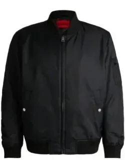 Water-repellent Bomber Jacket With Branded Sleeve Pocket