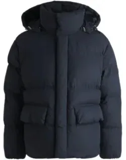 Water-repellent Puffer Jacket With Double B Monogram