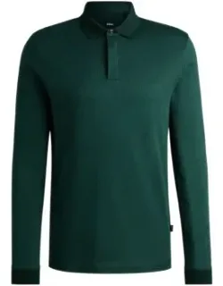 Long-sleeved Polo Shirt In Cotton With Concealed Placket