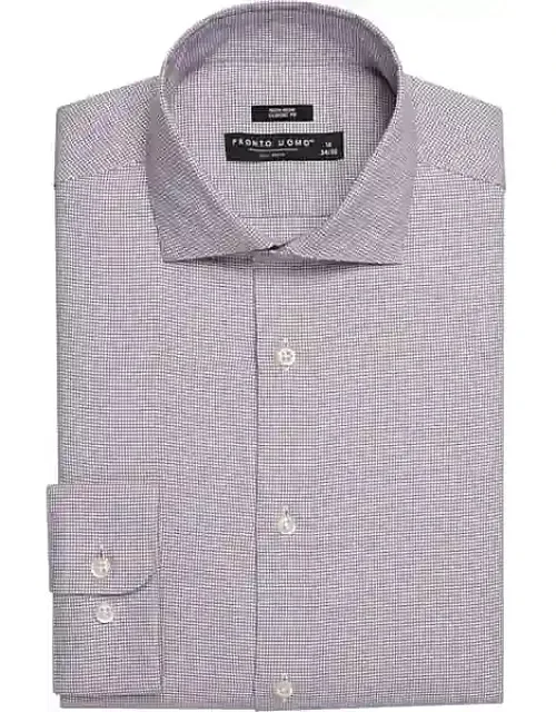 Classic Fit Spread Collar Basketweave Dress Shirt