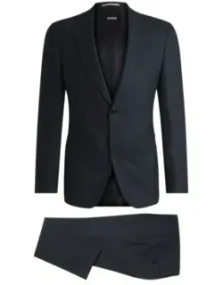 Slim-fit Micro-patterned Stretch Wool Suit