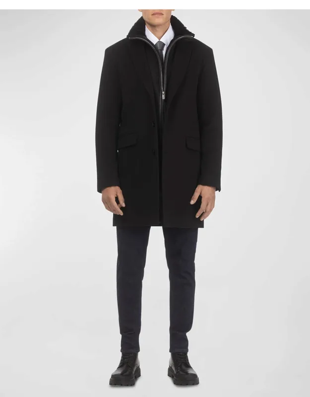Loro Wool Short Coat With Merino Shearling Lamb Tri