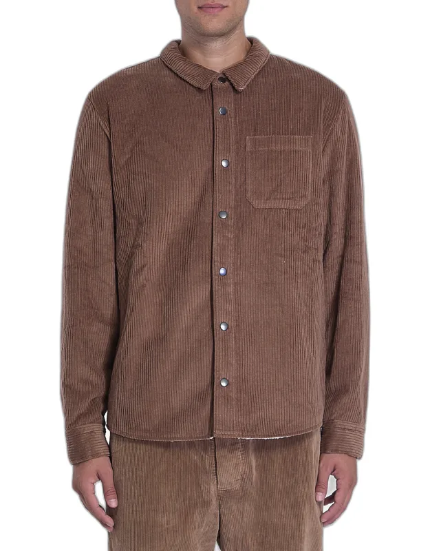 _sherpa Jacket With Shearling Lining And Press-stud Closure_