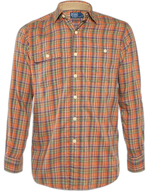 Plaid Checked Cotton Long Sleeve Shirt