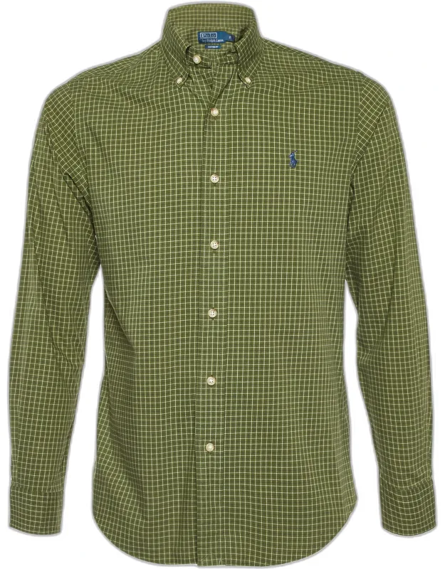 Checked Cotton Custom Fit Button Down Shirt