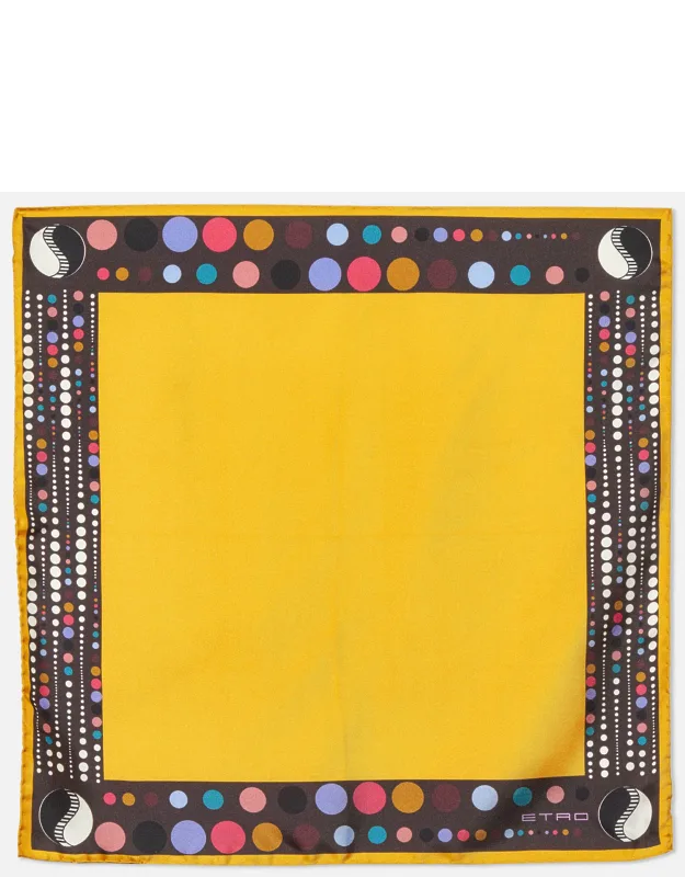 Dot Print Silk Pocket Square