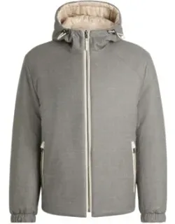 Zip-up Wool Jacket With Down Filling