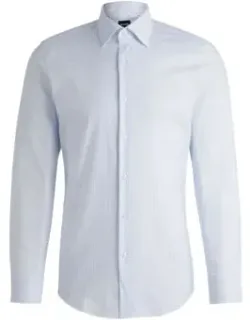 Slim-fit Printed Oxford Stretch Cotton Shirt