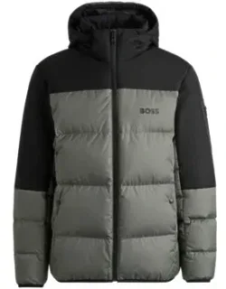 Water-repellent Down Jacket With Detachable Hood