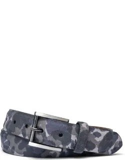 Camo-print Suede Belt