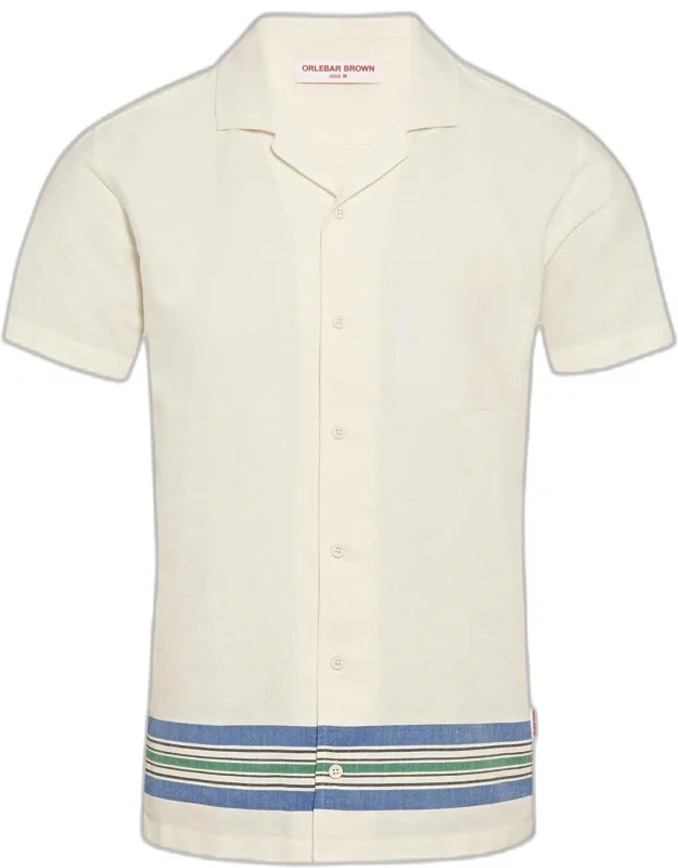 Capri Collar Stripe Hem Shirt
