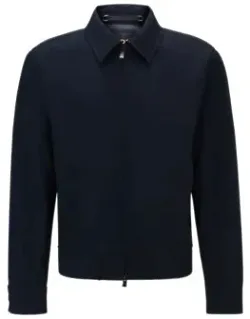 Slim-fit Zip-up Jacket In Stretch Wool