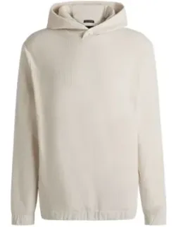 Cotton-corduroy Hoodie With Press-stud Hood