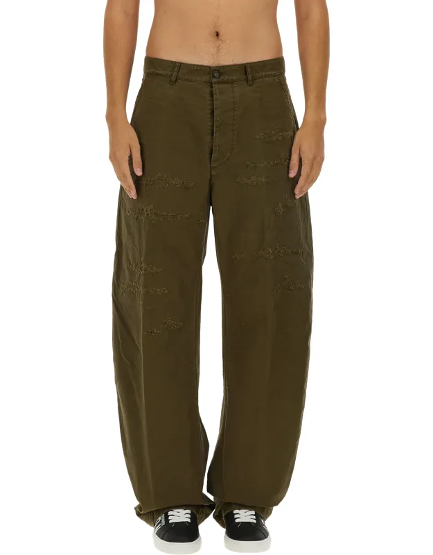 Ripped Big Chino Pants Made In Italy