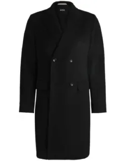 Double-breasted Coat In An Alpaca Blend