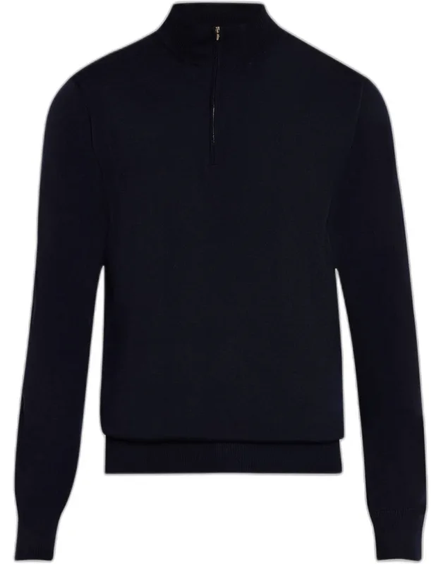 Fine Knit Quarter-zip Sweater