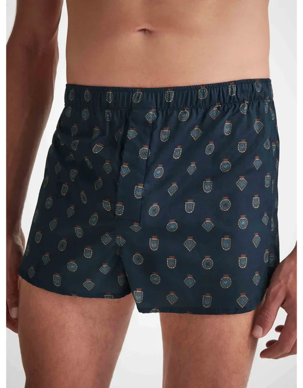 Modern Fit Boxers Cotton Batiste Badge Print