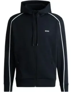 Zip-up Hoodie With Tape Inserts