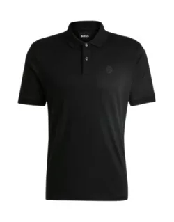 Mercerized Cotton Polo Shirt With Double B Monogram