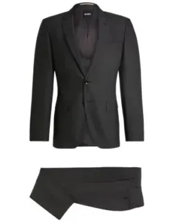 Slim-fit Suit In Micro-patterned Wool