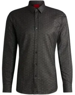 Extra-slim-fit Shirt In Logo-jacquard Cotton