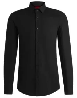 Slim-fit Shirt In Logo-chain Cotton Jacquard