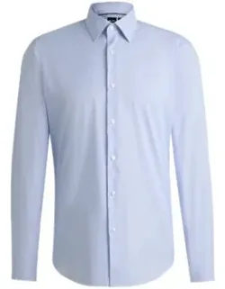 Regular-fit Shirt In Striped Stain-repellent Twill