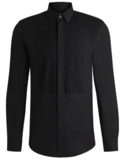 Slim-fit Dress Shirt With Pleated Bib