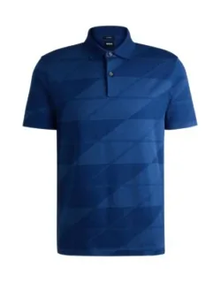 Mercerized Cotton Polo Shirt With Jacquard Pattern