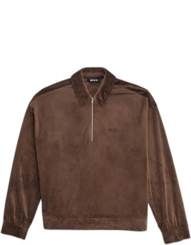 Charles Velvet Quarter-zip Sweatshirt