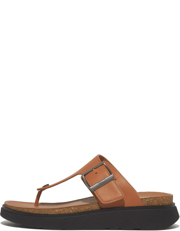 Buckle Leather Toe-post Sandals
