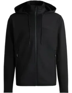 Bonded-fleece Zip-up Hoodie With Logo Detail