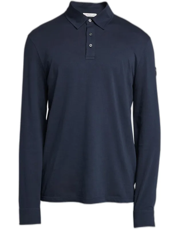 Cashmere Long-sleeve Polo Shirt