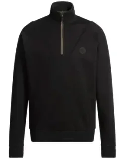 Cotton Zip-neck Sweatshirt With Double B Monogram