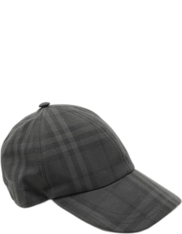 Smoked Check Canvas Baseball Cap