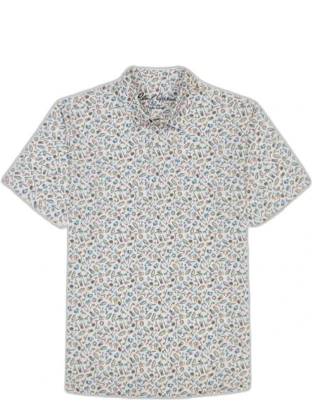 Sunset Sips Knit Polo Shirt