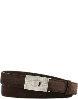 Suede Rectangle-buckle Belt