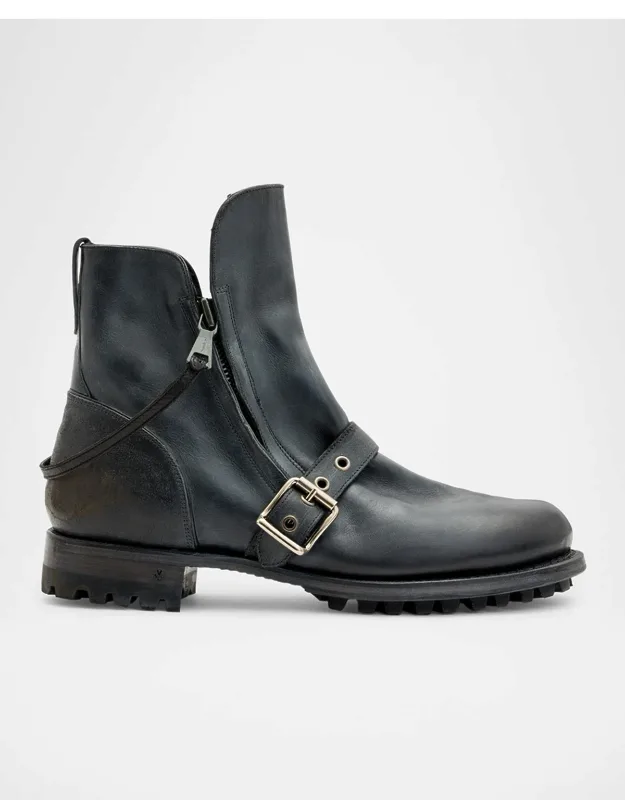 Moto Shearling Double-zip Leather Boots