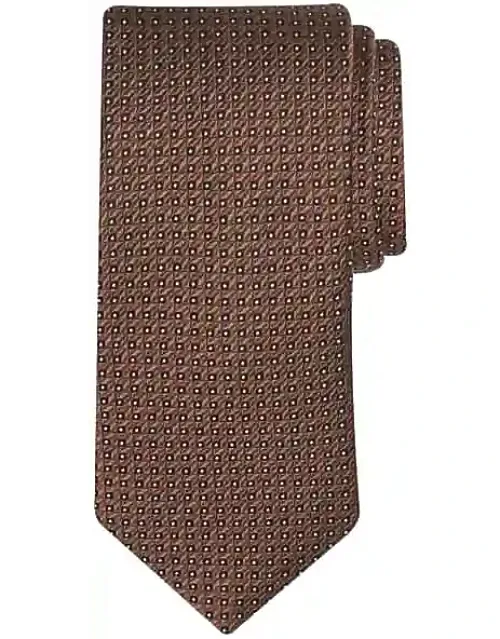Narrow Geo Check Polka Dot Tie